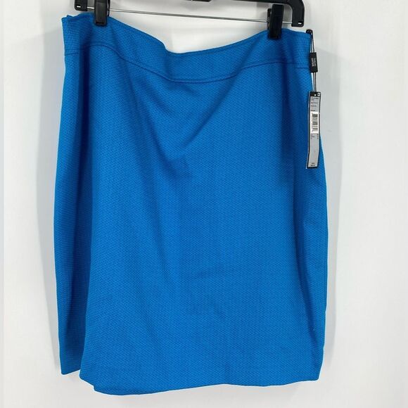 Tahari By Asl New Tropic Blue Women's Size 18 Knit Straight Pencil Skirt - Picture 1 of 4